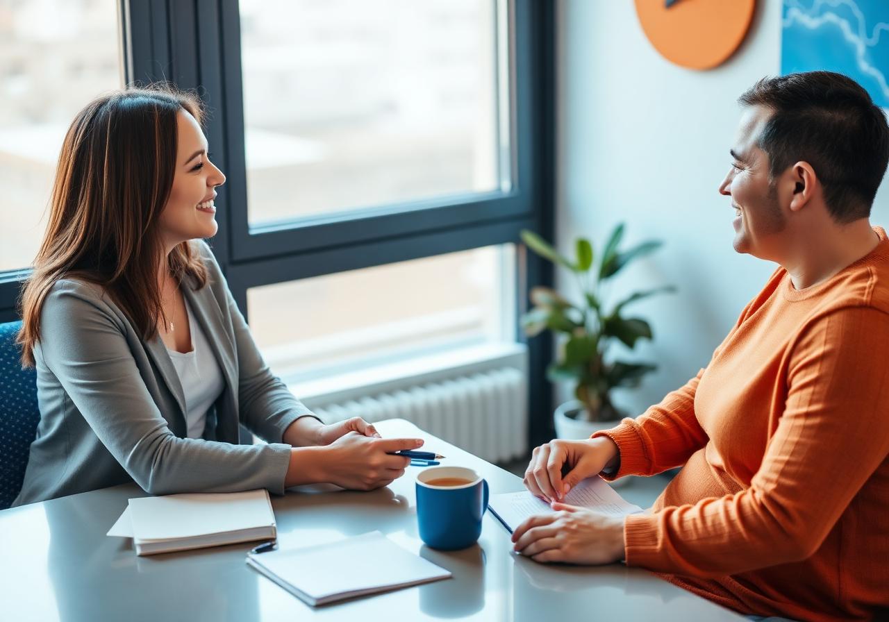 Career counsellor in conversation with a client