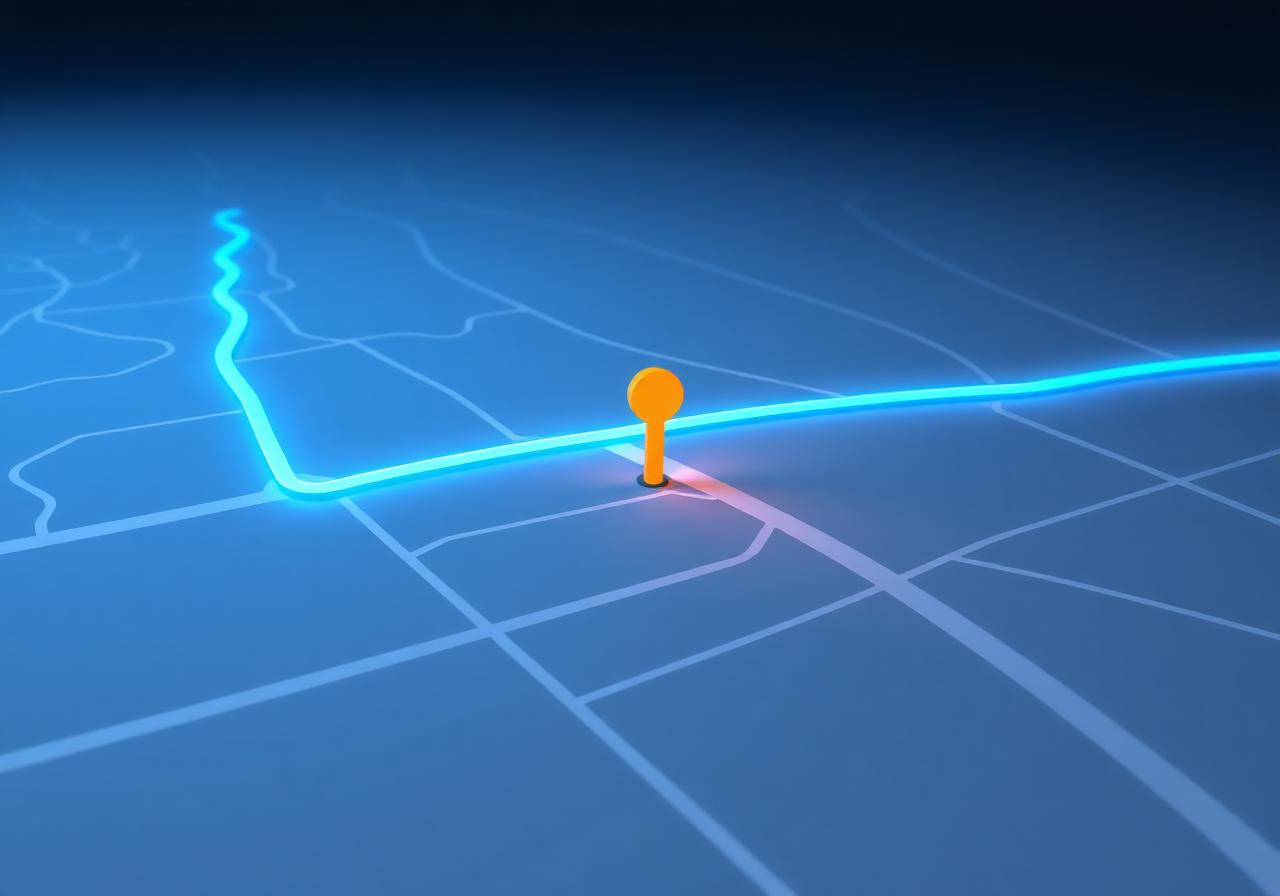 GPS rerouting around an obstacle